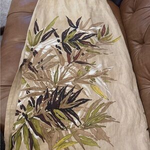 Dana Buchman Petite Beige Linen Palm Leaf Skirt